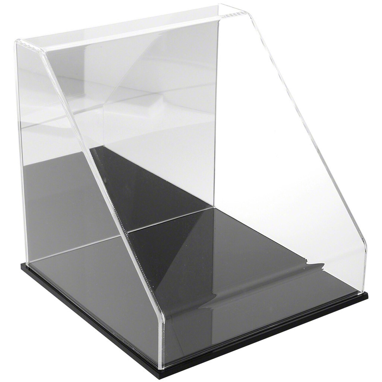 Plymor Clear Acrylic Slanted Front Display Case, 12" x 12" x 12"
